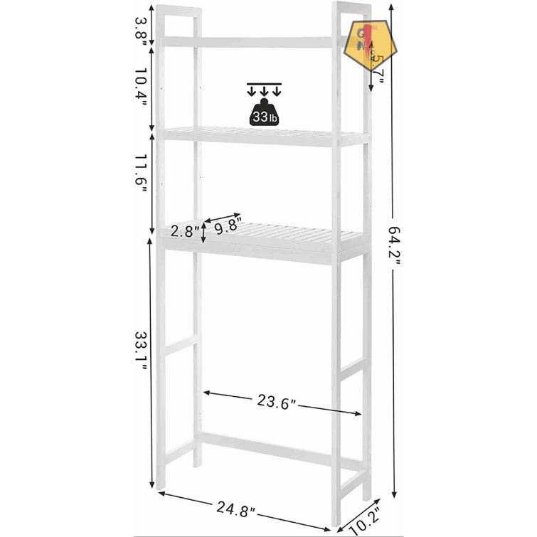 Rebrilliant Bamboo Freestanding Over The Toilet Storage Wayfair Canada